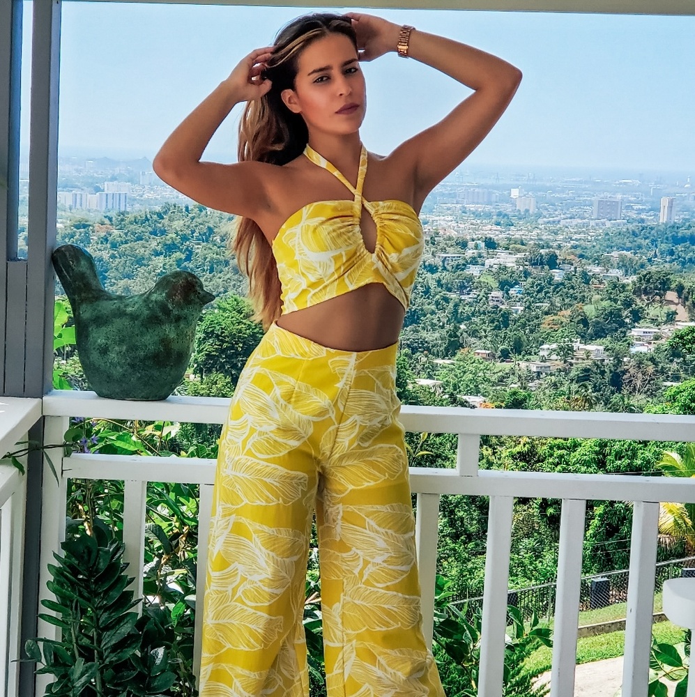 Yellow Leaves Printed Set - Picture 3 of 5